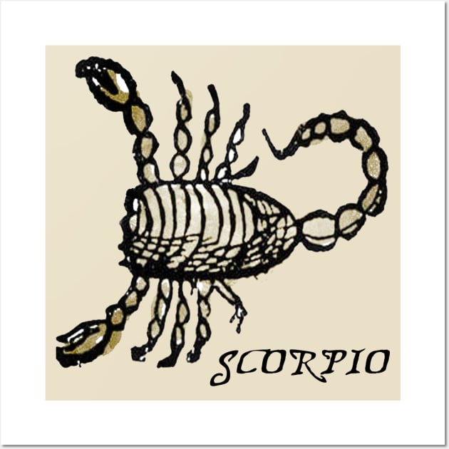 Scorpio - Medieval Astrology: Wall Art by The Blue Box